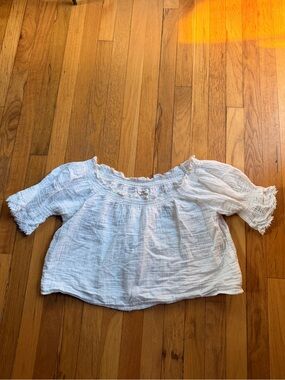 Natural life white off the shoulder shirt